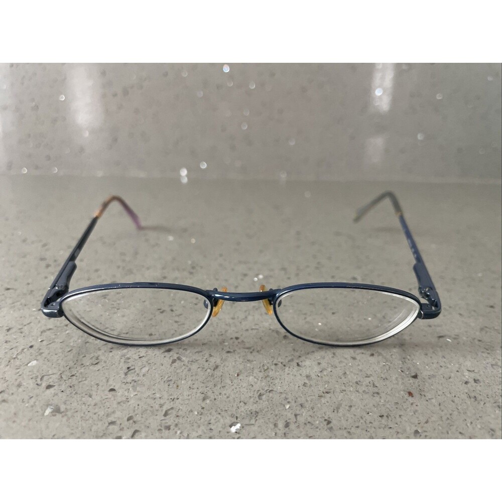 Vintage Nintendo WMN105 220 Blue Metal Oval Eyeglasses FRAMES ONLY 43-18-120